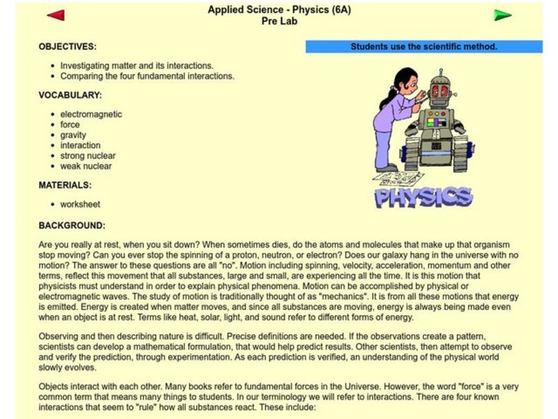 Matter and Energy Lesson Plan