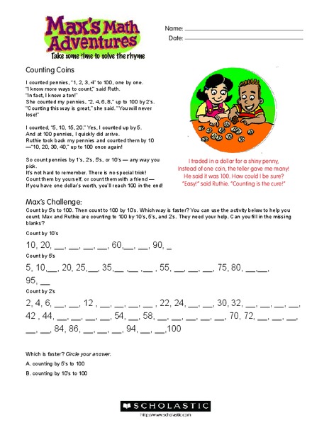 Max's Math Adventures Worksheet