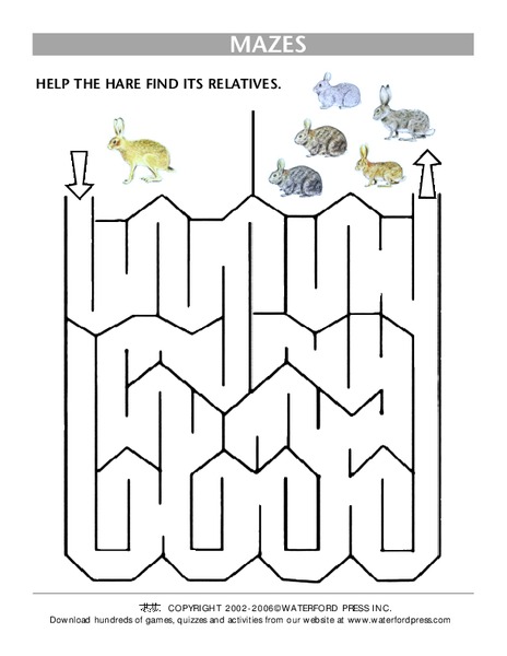 Mazes Worksheet