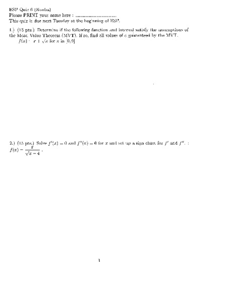 Mean Value Theorem Worksheet