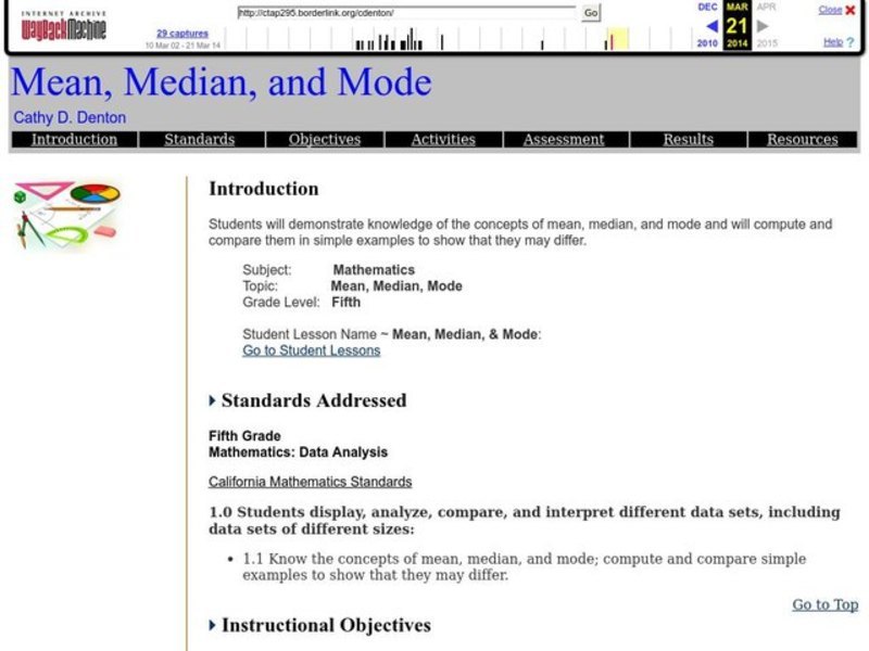 Mean, Median, and Mode Lesson Plan