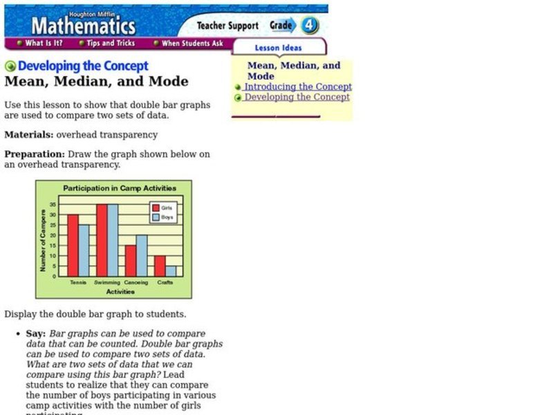 Mean, Median, and Mode Lesson Plan