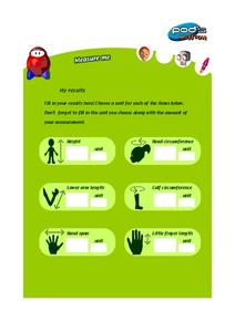 MEASURE ME Worksheet