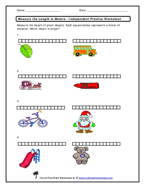 Measure the Length in Meters Worksheet