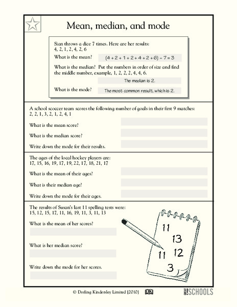 Mean, Median, and Mode Worksheet