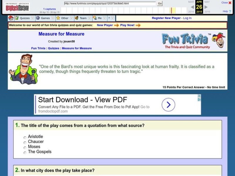 Measure for Measure Worksheet