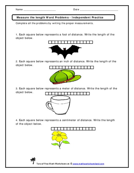 Measure the Length Word Problems Worksheet