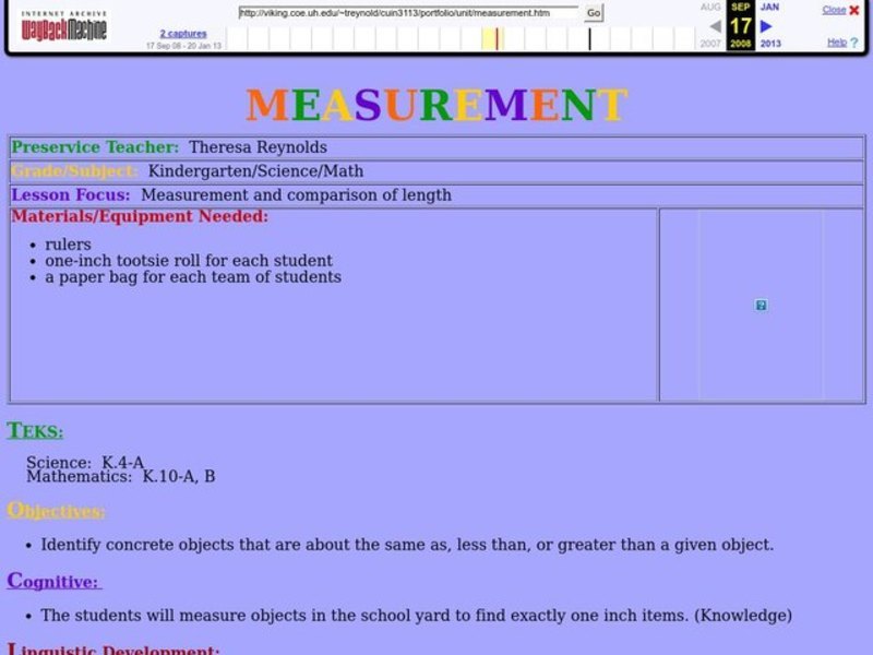 MEASUREMENT Lesson Plan
