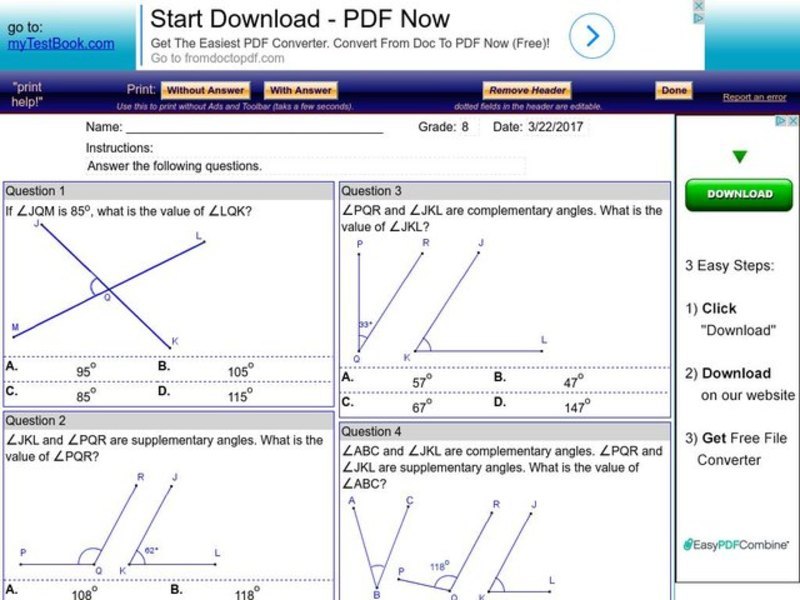 Measurement Worksheet
