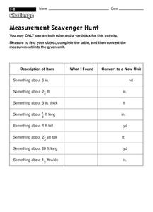 Measurement Scavenger Hunt Organizer
