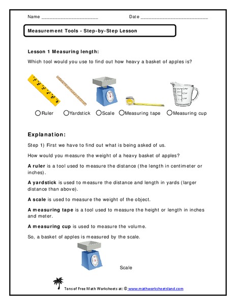 Measurement Tools Worksheet