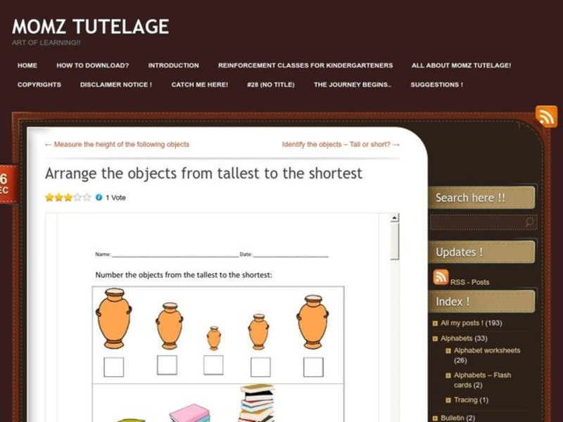 Measurement Worksheet Interactive