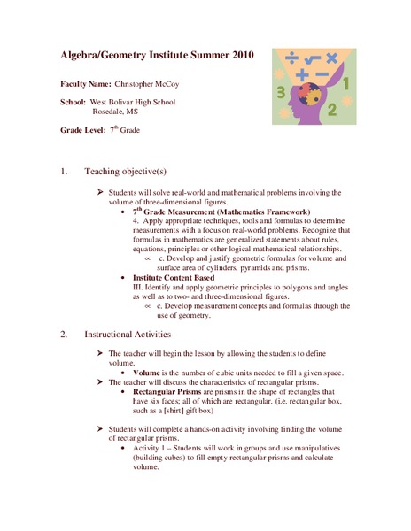 Measurements Lesson Plan