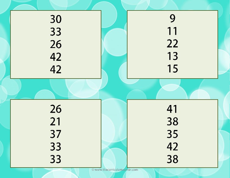 Measures of Central Tendency Organizer