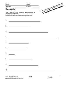 Measuring Worksheet