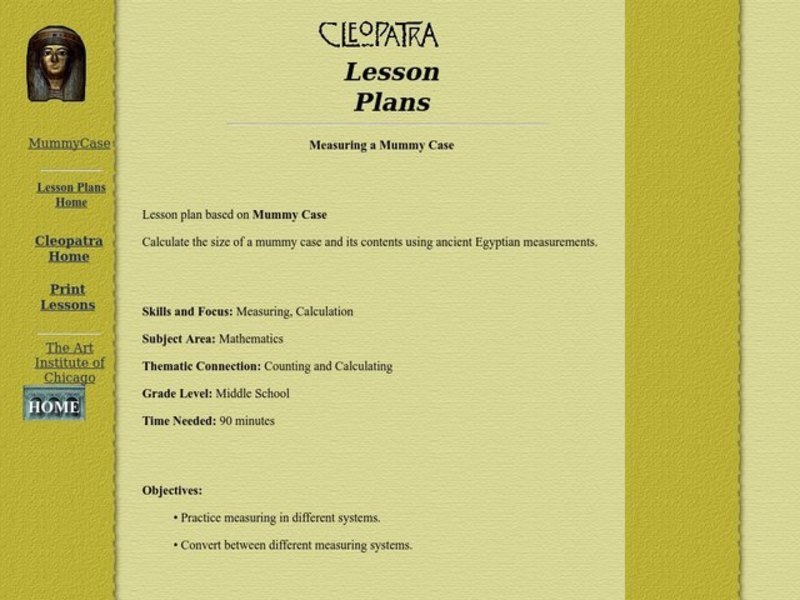 Measuring a Mummy Case Lesson Plan