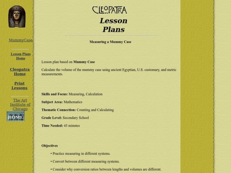 Measuring a Mummy Case Lesson Plan