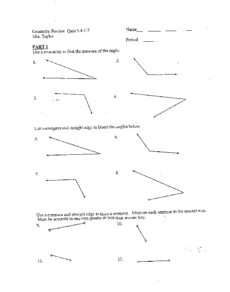 Measuring Angles Worksheet