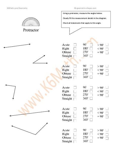 Measuring Angles Worksheet