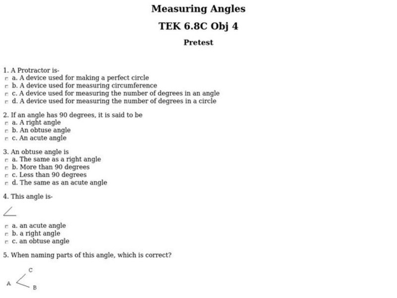Measuring Angles Interactive