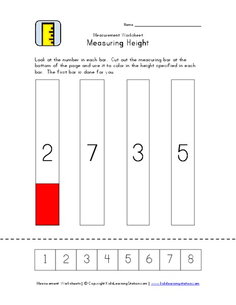 Measuring Height Worksheet