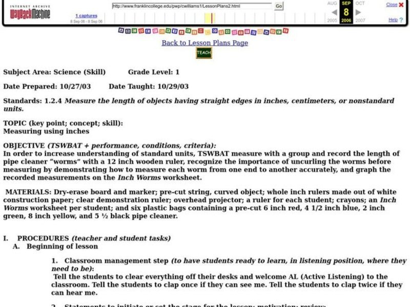 Measuring Inches Lesson Plan
