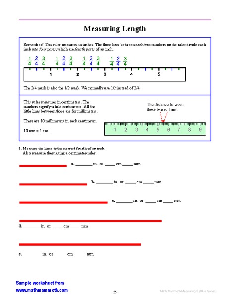 Measuring Length Worksheet