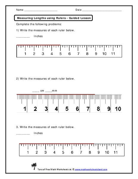 Measuring Lengths Using Rulers Worksheet