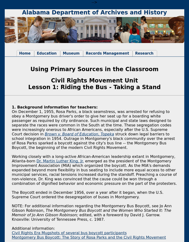Riding the Bus - Taking a Stand Lesson Plan