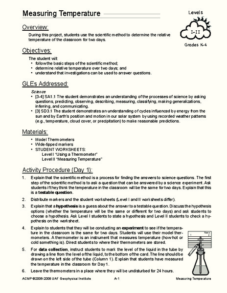 Measuring Temperature Lesson Plan