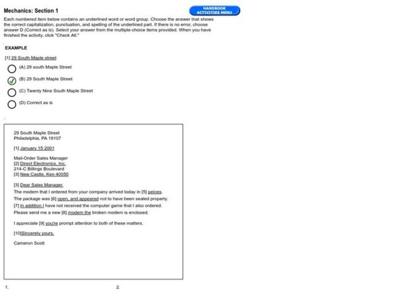 Mechanics: Section 1 Interactive