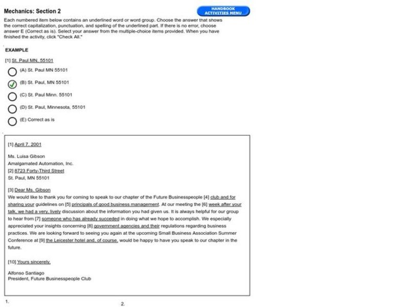 Mechanics: Section 2, Letter Interactive
