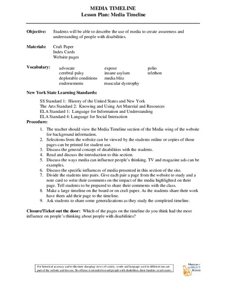 Media Timeline Lesson Plan