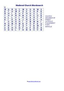 Medieval Word Search Worksheet