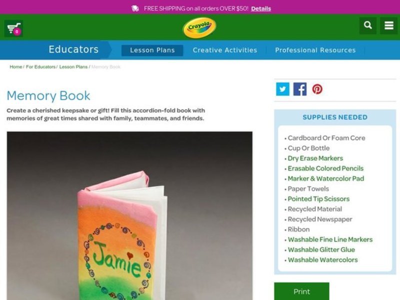 Memory Book Lesson Plan