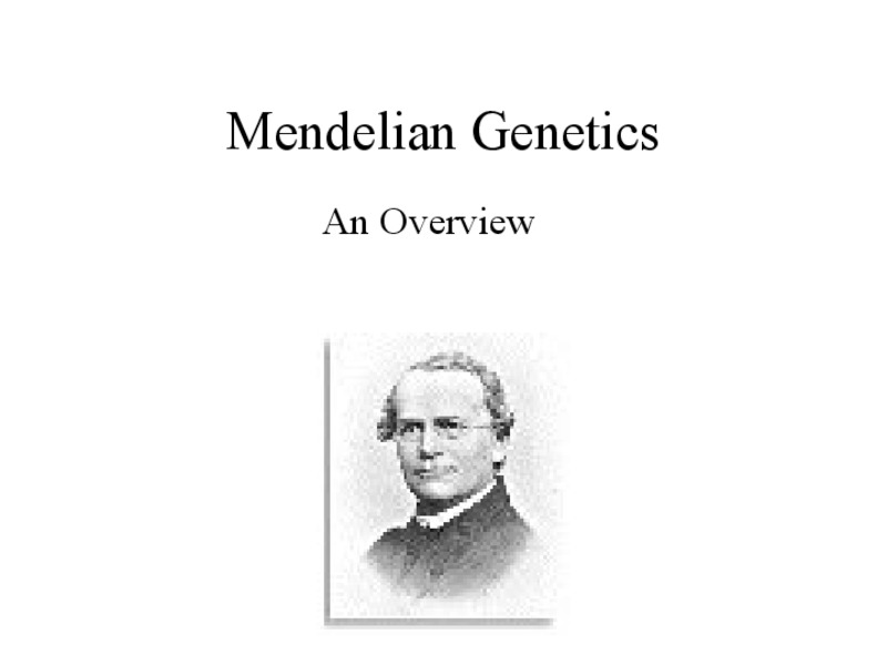 Mendelian Genetics PPT