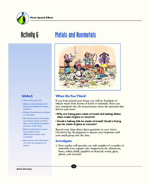 Metals and Nonmetals Activity