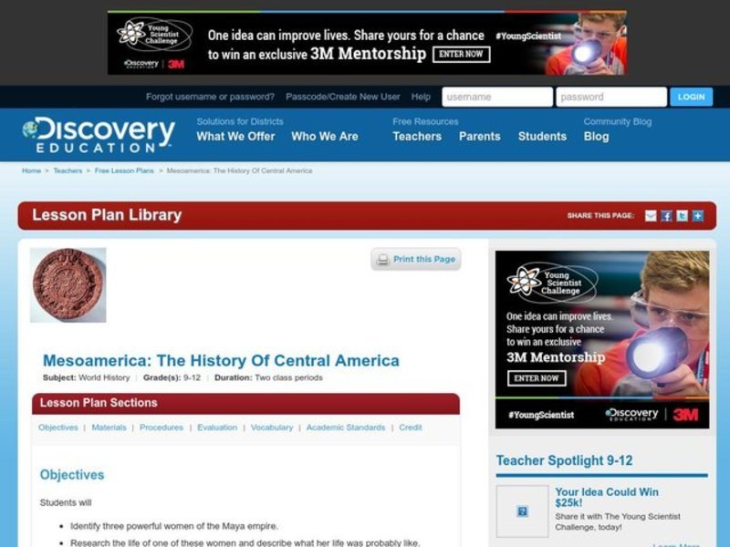 Mesoamerica: The History of Central America Lesson Plan