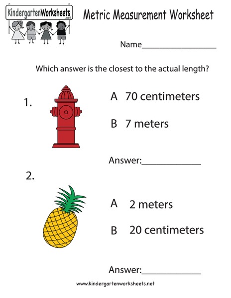 Metric Measurement Worksheet