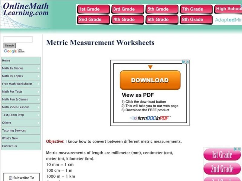 Metric Measurement Interactive
