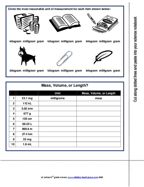 Metric Measurements Worksheet