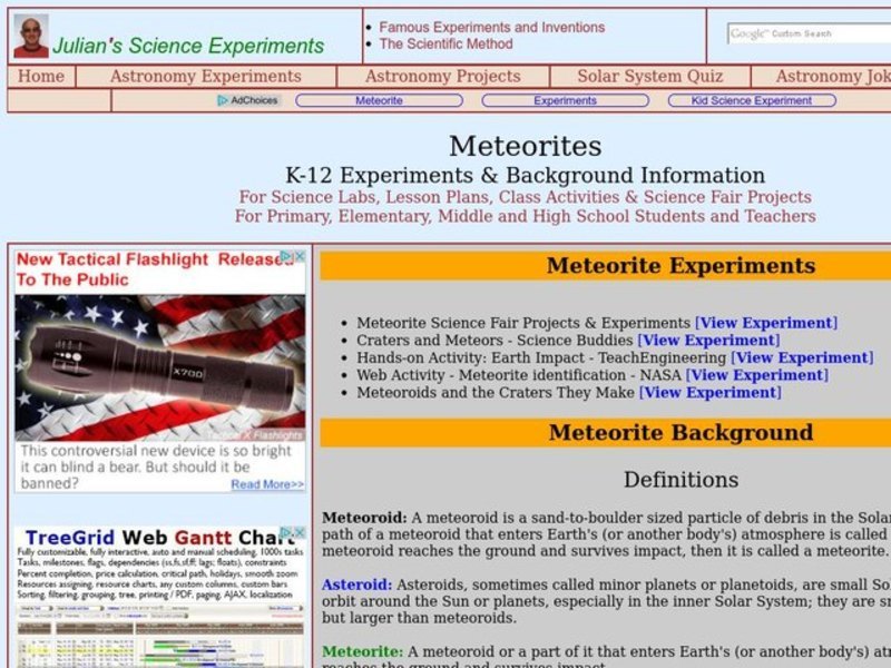 Meteorites Lesson Plan