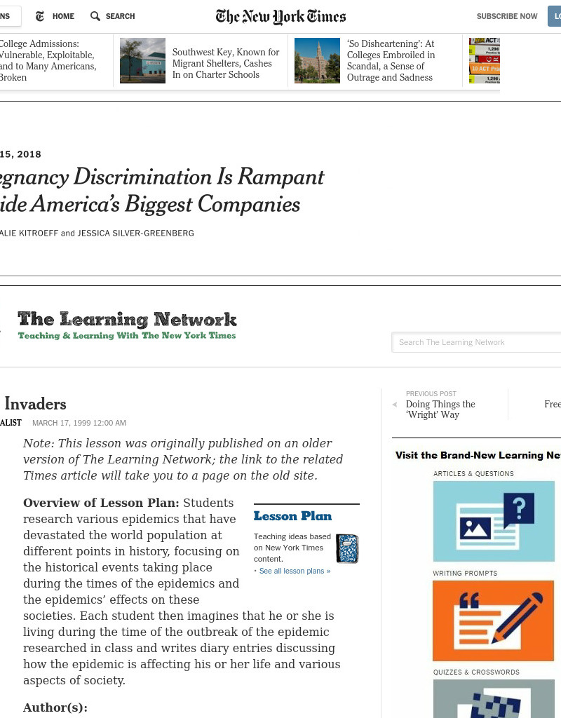 Invisible Invaders Lesson Plan