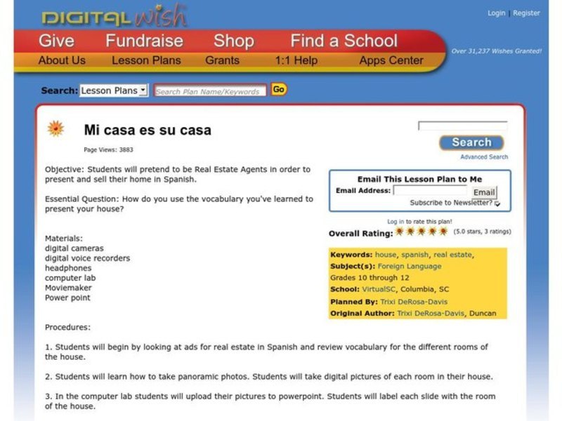 Mi casa es su casa Lesson Plan