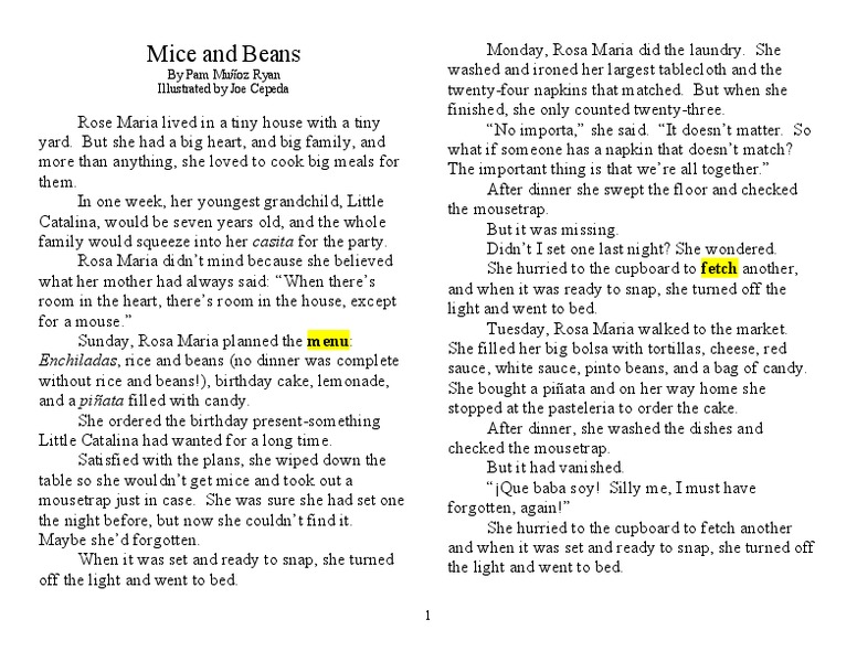 Mice and Beans Handout