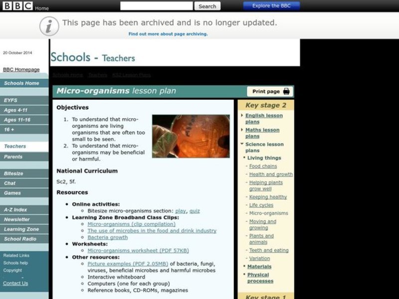 Micro-organisms Lesson Plan