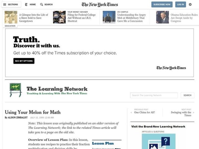 Using Your Melon for Math Lesson Plan