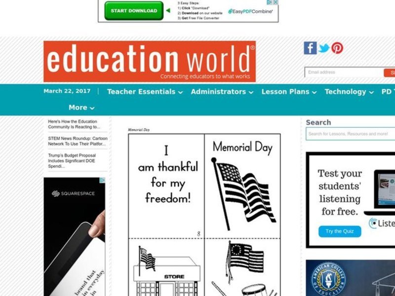 Memorial Day Worksheet