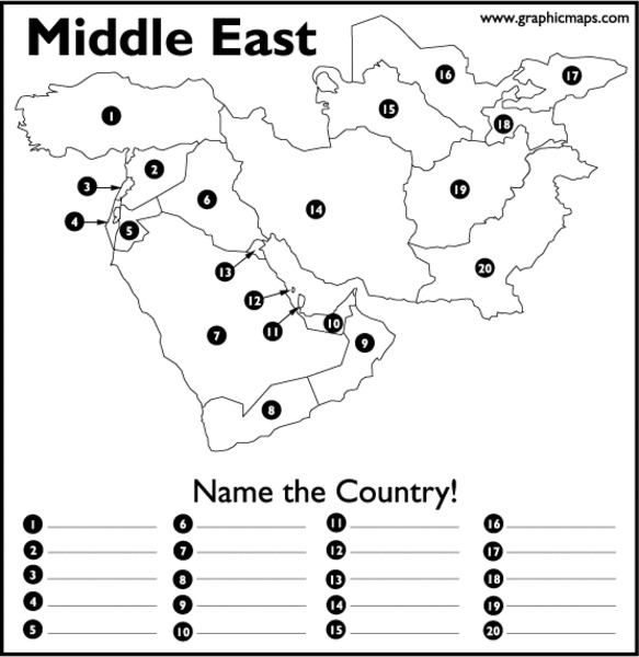 Middle East Worksheet