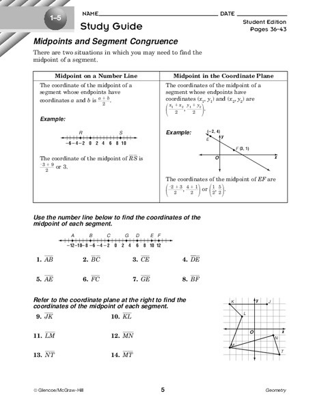 Midpoints and Segment Congruence Worksheet